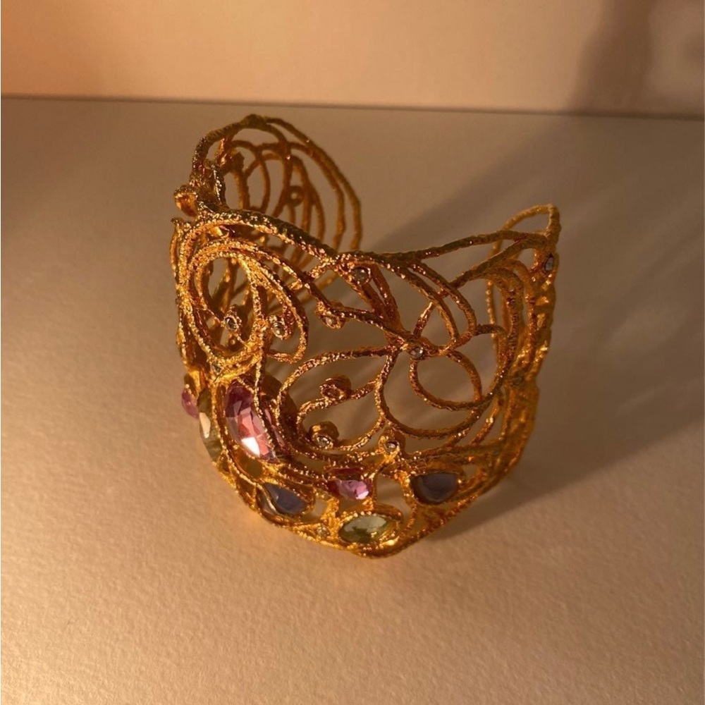 Alexis Bittar gold jeweled cuff